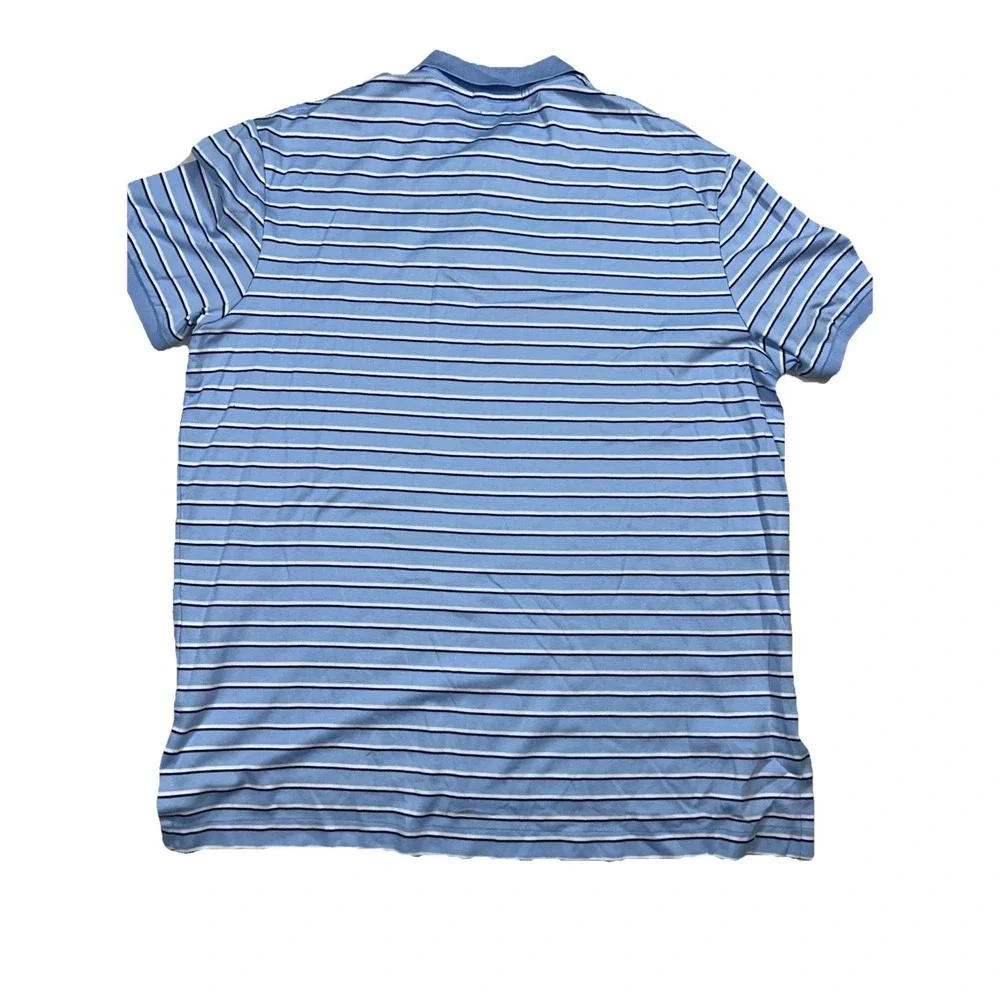 Pooo Ralph Lauren‎ Pima Cotton Men's XL Baby Blue Navy White Stripes Flesh Pony